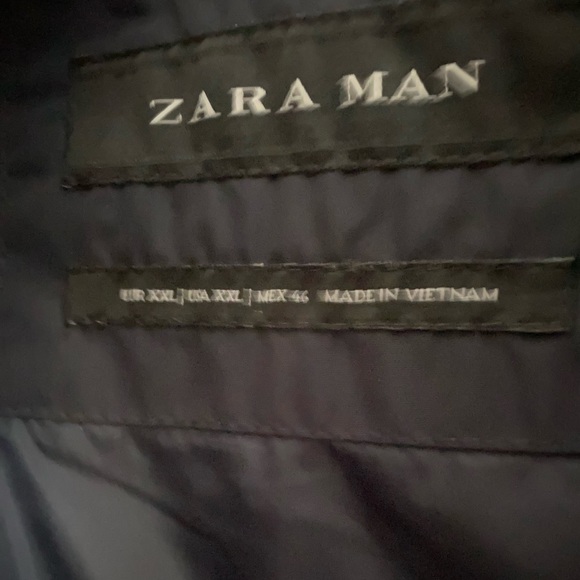 Mens Zara Navy diamond quilted bomber jacket - Picture 10 of 12